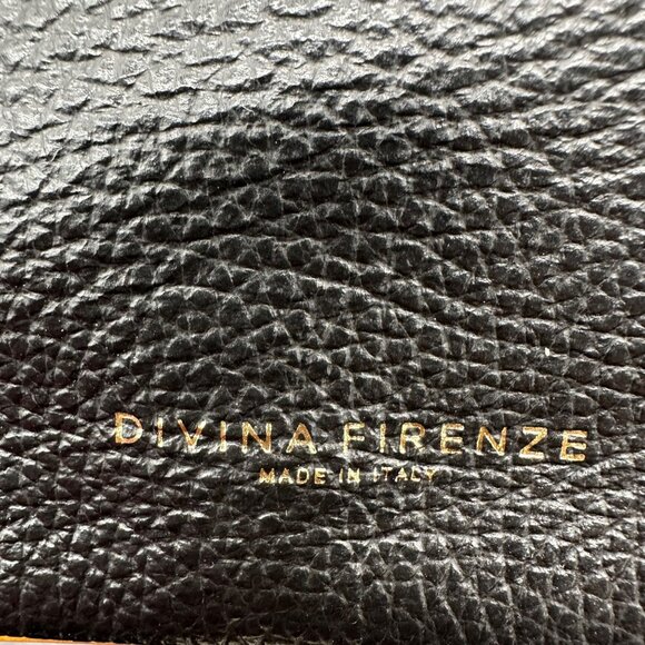 Italian Leather Purse Divina Firenze Black Brown Crossbody Shoulder Bag Italy - Picture 10 of 16